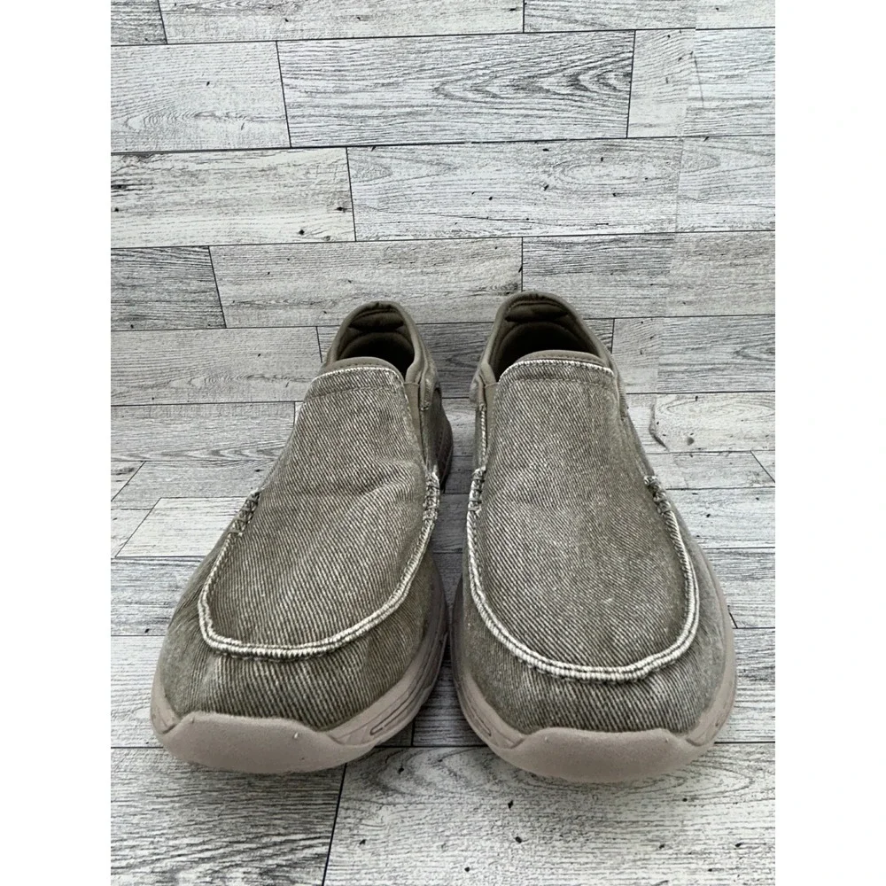Skechers Men Relaxed Fit Memory Foam Slip On Loafers Taupe 58895S Size 9.5